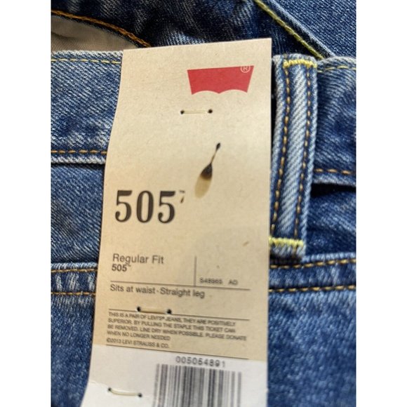 LEVI'S LEVI STRAUSS Men's 505 Denim Jeans Regular Fit Stretch 42 X 32 NWT - Picture 4 of 5